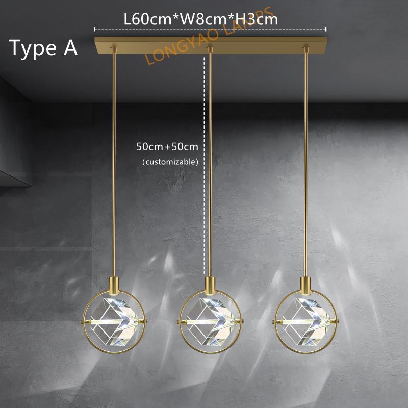 Modern Crystal Cube LED Rotating Pendant Light - Dimmable Chandelier for Dining Room, Bedroom & Living Room Decor