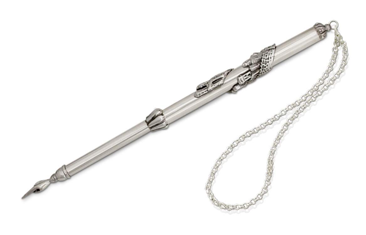Handcrafted Sterling Silver Jerusalem Torah Pointer with Personalized Hebrew Name Tag - Perfect Yad Torah Bat/Bar Mitzvah Gift for Jewish Religious Ceremonies & Torah Reading
