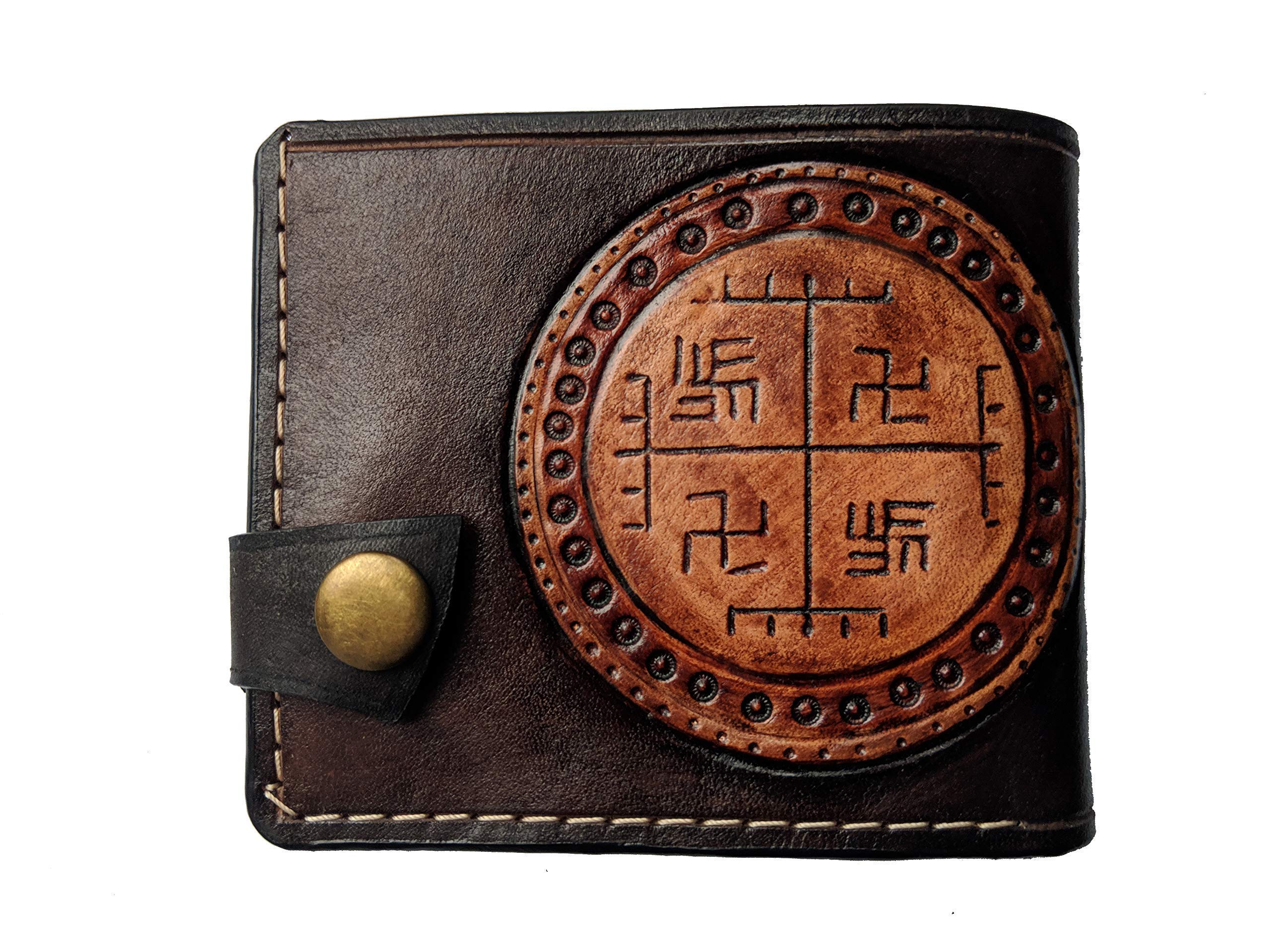 **Handmade 3D Genuine Leather Bifold Wallet for Men - Custom Labrador Retriever Dog & Puppy Carved Design - Personalized Airbrush Art Tooled Wallet - Perfect Gift for Pet Lovers & Animal Enthusiasts**
