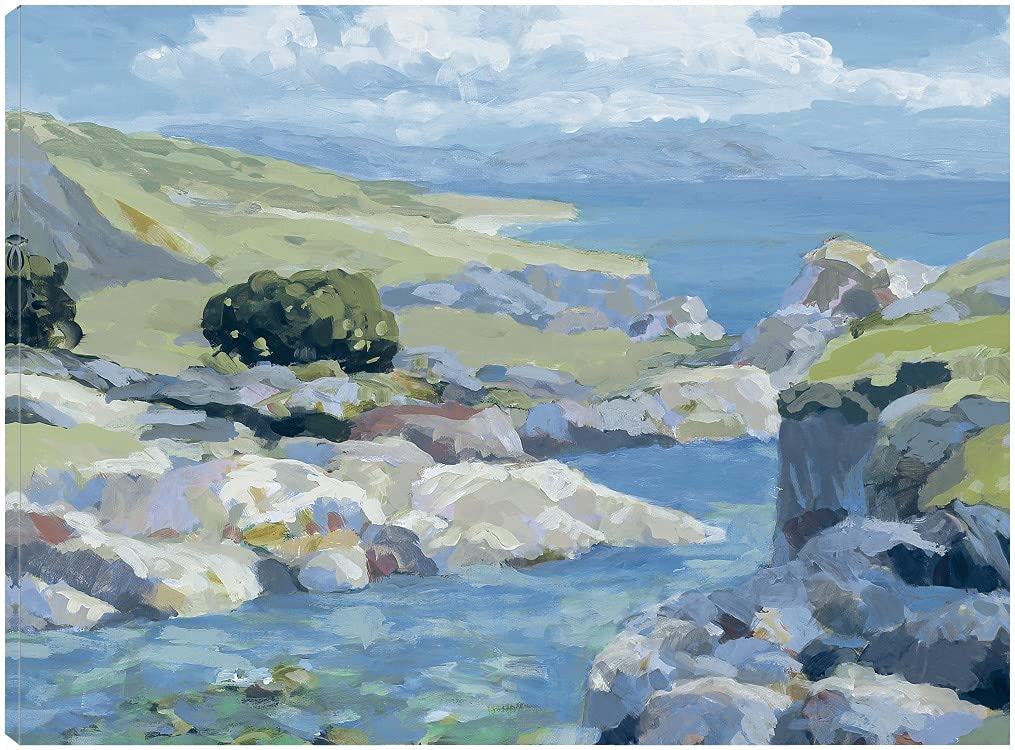Coastal Inlet II Fine Art Canvas Wall Decor by Julian Askins - 46x35 Inch Ready to Hang Painting for Living Room, Bedroom, Office & More - Beach Theme Home Décor Perfect for Coastal Style Interiors