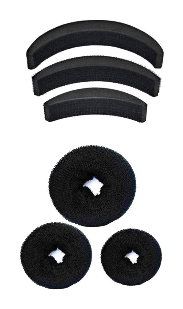Hunky Dory 6-Piece Hair Accessories Set - Black Banana Clip & Hair Donuts for Women | Perfect for Styling, Updos & Special Occasions