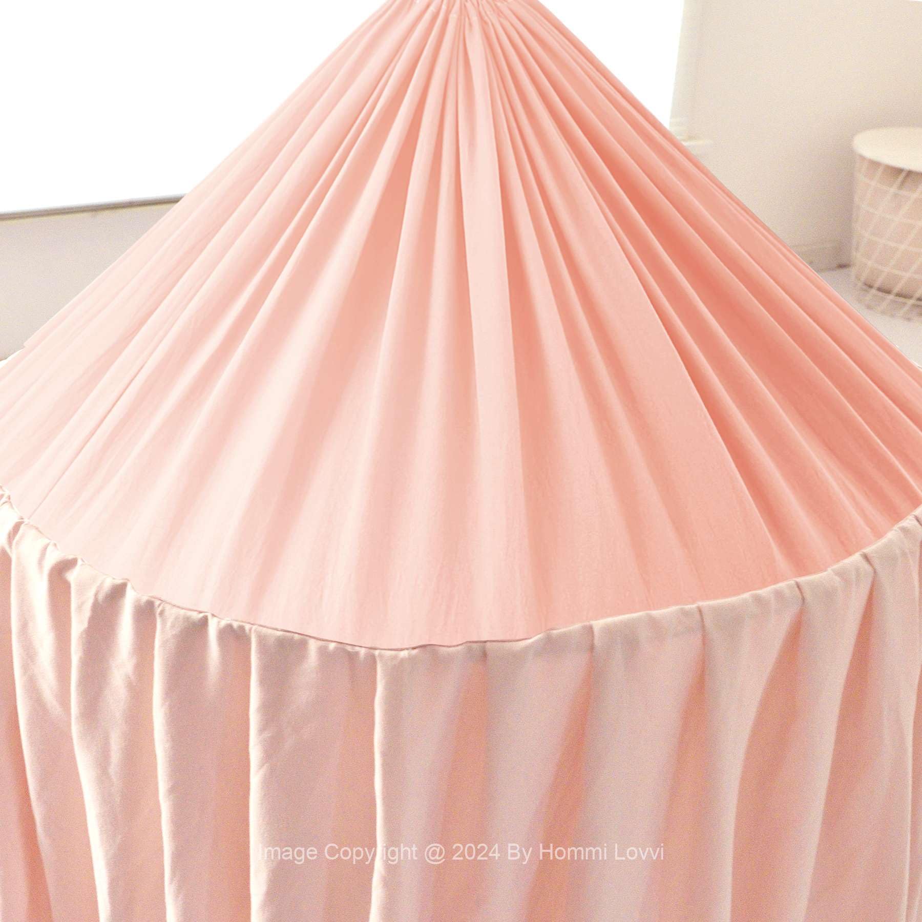 Light Pink Bed Canopy for Girls with Fairy Lights - Princess Canopy Curtains for Twin/Full/Queen Size Beds | Kids Room Decor, Hanging Castle Ceiling Tent | Perfect for Bedroom Makeovers, Birthday Gifts & Dreamy Sleepovers