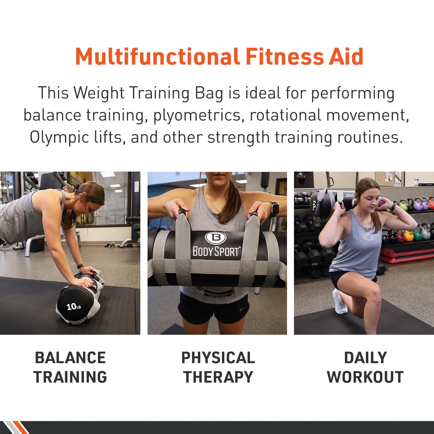 Body Sport Weight Training Bags - Heavy Duty Weighted Fitness Bag for Strength Training, Conditioning & Workouts - Perfect for Home Gym, CrossFit & MMA Training