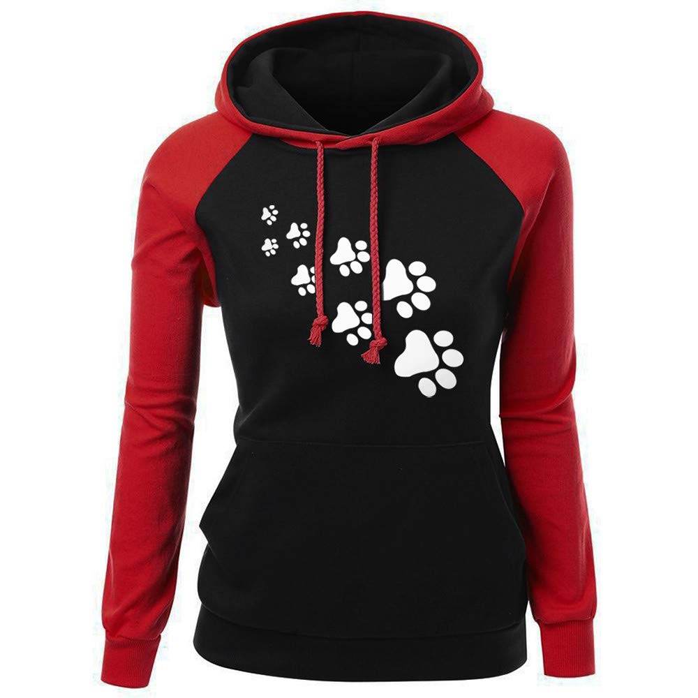 ZEFOTIM Women's Plus Size Long Sleeve Printed Hooded Blouse with Pocket - Casual Tunic Top for Fall & Winter, Office Wear, Street Style Outfits