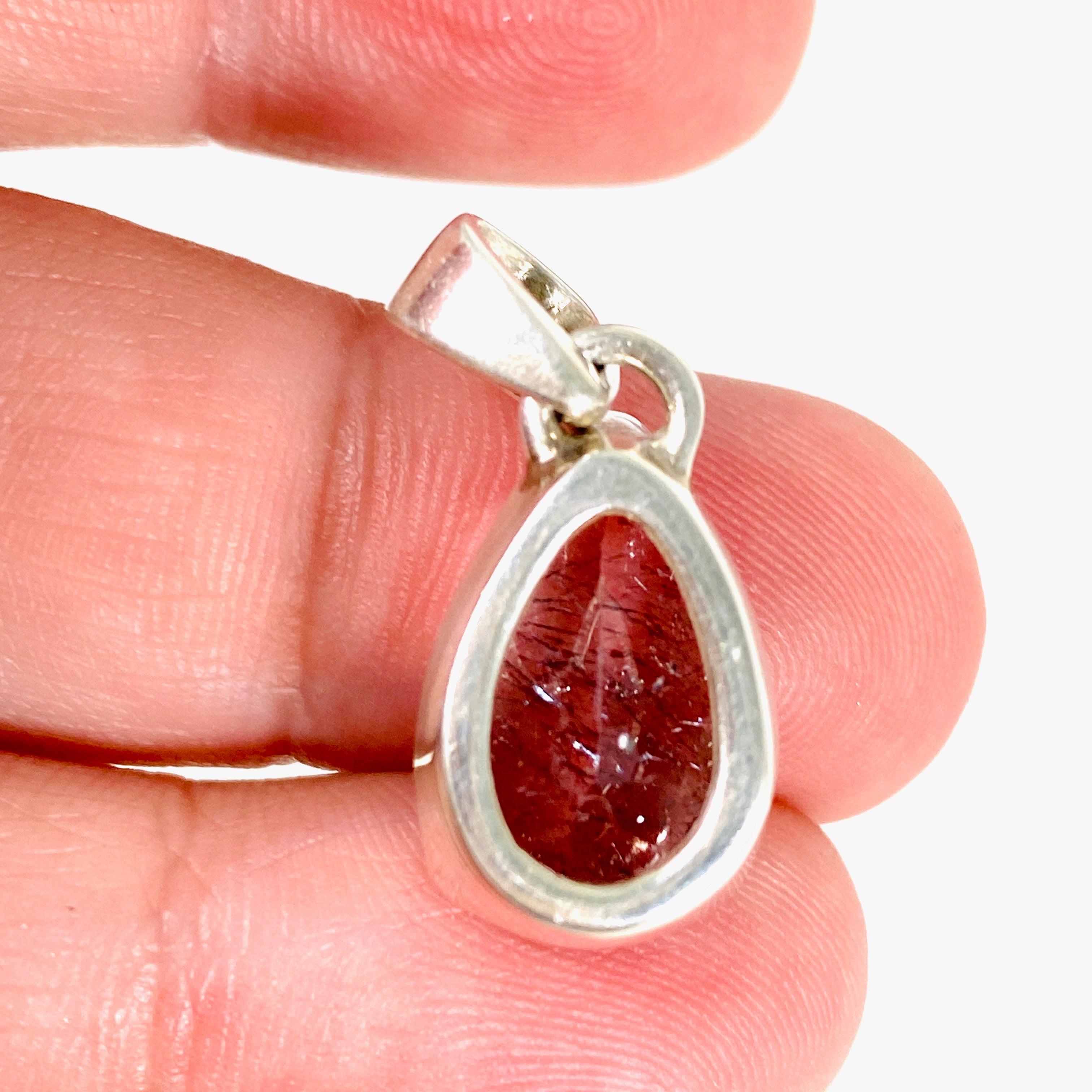 Lepidocrocite Teardrop Faceted Pendant Necklace - PPGJ471 - Elegant Crystal Jewelry for Women, Perfect for Parties, Weddings & Special Occasions