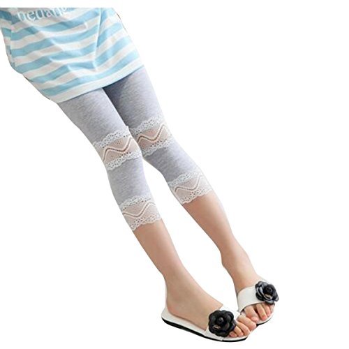 Girls' Summer Candy Color Lace Cropped Leggings - Trendy Kids' Fashion for Playdates, Dance Classes & Casual Outfits