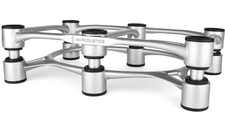 IsoAcoustics Aperta 300 Studio Monitor Isolation Stand - Center Channel Speaker Stand for Home Theater & Recording Studio - Silver | Reduce Vibrations & Improve Sound Clarity
