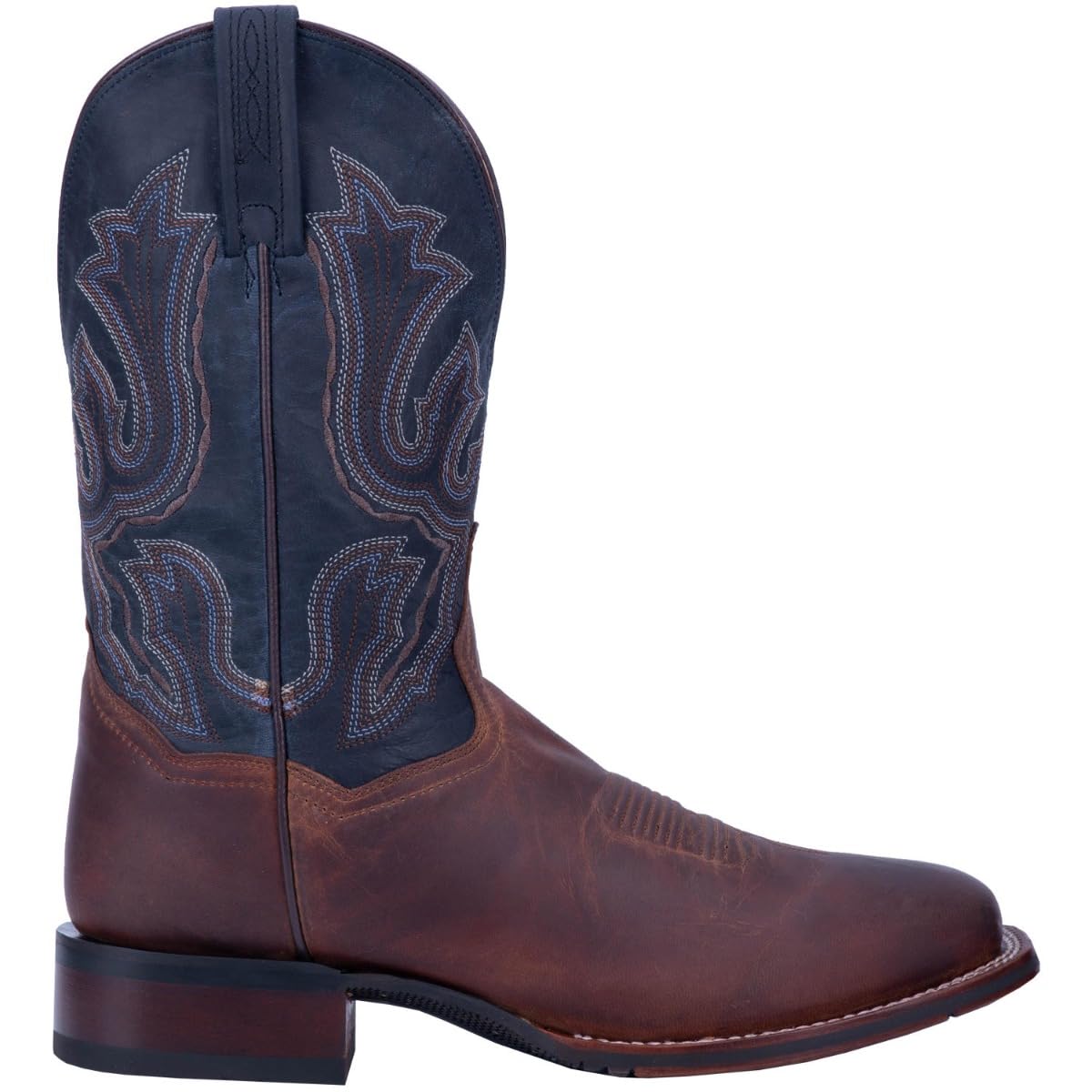 Dan Post Men's Winslow Embroidered Square Toe Casual Boots - Mid Calf Western Boots for Men in Blue & Brown | Perfect for Cowboy Style, Country Wear & Everyday Comfort