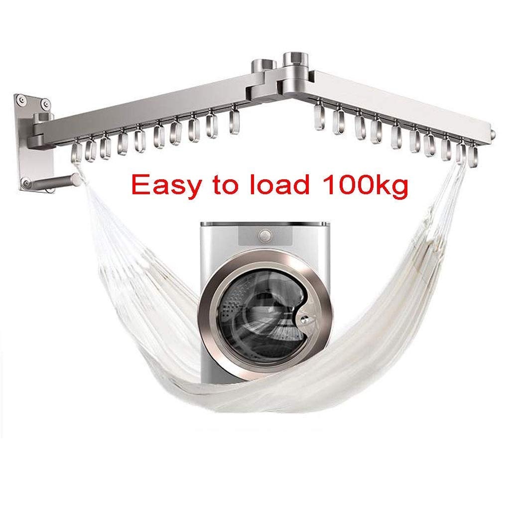 Stainless Steel Wall Mounted Folding Clothes Dryer Rack - Extendable Space Saving Laundry Airer for Bathroom, Towel & Rag Hanger - Perfect for Small Apartments, Dorms & RVs