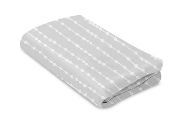 4moms Breeze 2022/2023 Waterproof Bassinet Sheet - Soft Grey Beads Design - Perfect for Baby Nursery, Travel & Everyday Use