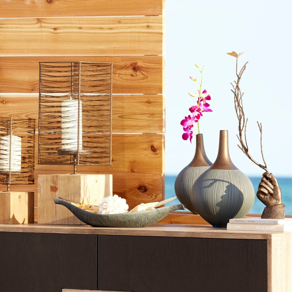 Cyan Design 09012 Horus Tray - Large Decorative Serving Tray in Charcoal Grey & Bronze Finish | Perfect for Coffee Table Decor, Dining Table Centerpiece, and Gift Giving