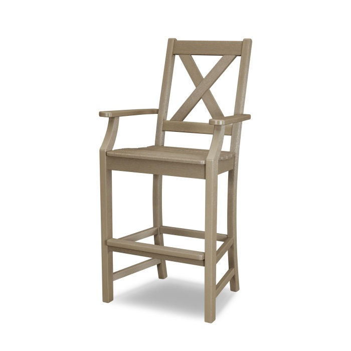 POLYWOOD Braxton Bar Arm Chair - Weather-Resistant Outdoor Dining Chair for Patio, Deck, or Poolside - Durable & Comfortable Seating Solution