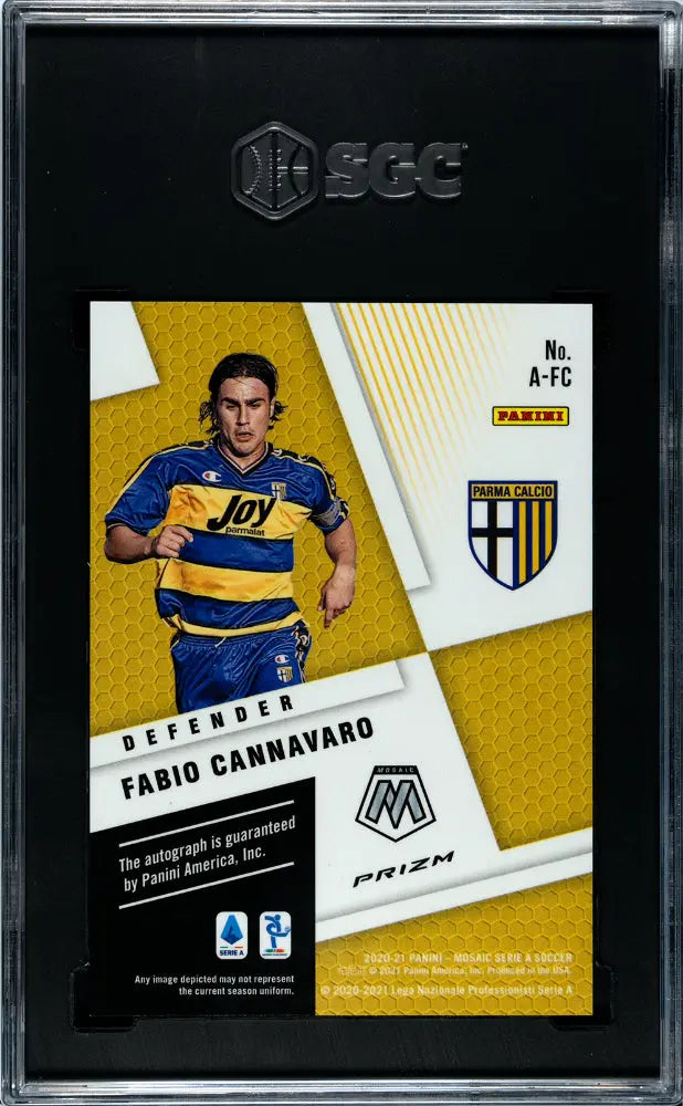2020-21 Panini Mosaic Serie A Fabio Cannavaro Gold Autograph Card SGC 10 #A FC - Perfect for Soccer Collectors & Serie A Fans
