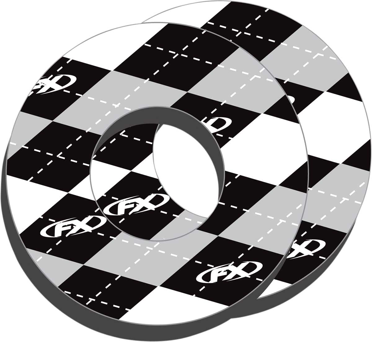 Factory Effex Moto Grip Donuts - Argyle Pattern Motorcycle Handlebar Grips for Comfort & Control - Perfect for Cruisers, Dirt Bikes & ATVs