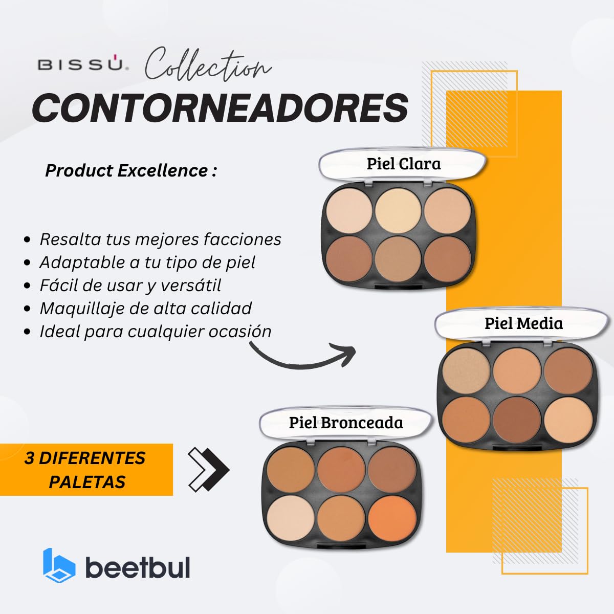 Bissú Contouring Powder 01 Clear to Medium - Matte Finish Bronzer & Highlighter for Natural Face Sculpting | Ideal for Everyday Makeup & Professional Contouring Looks
