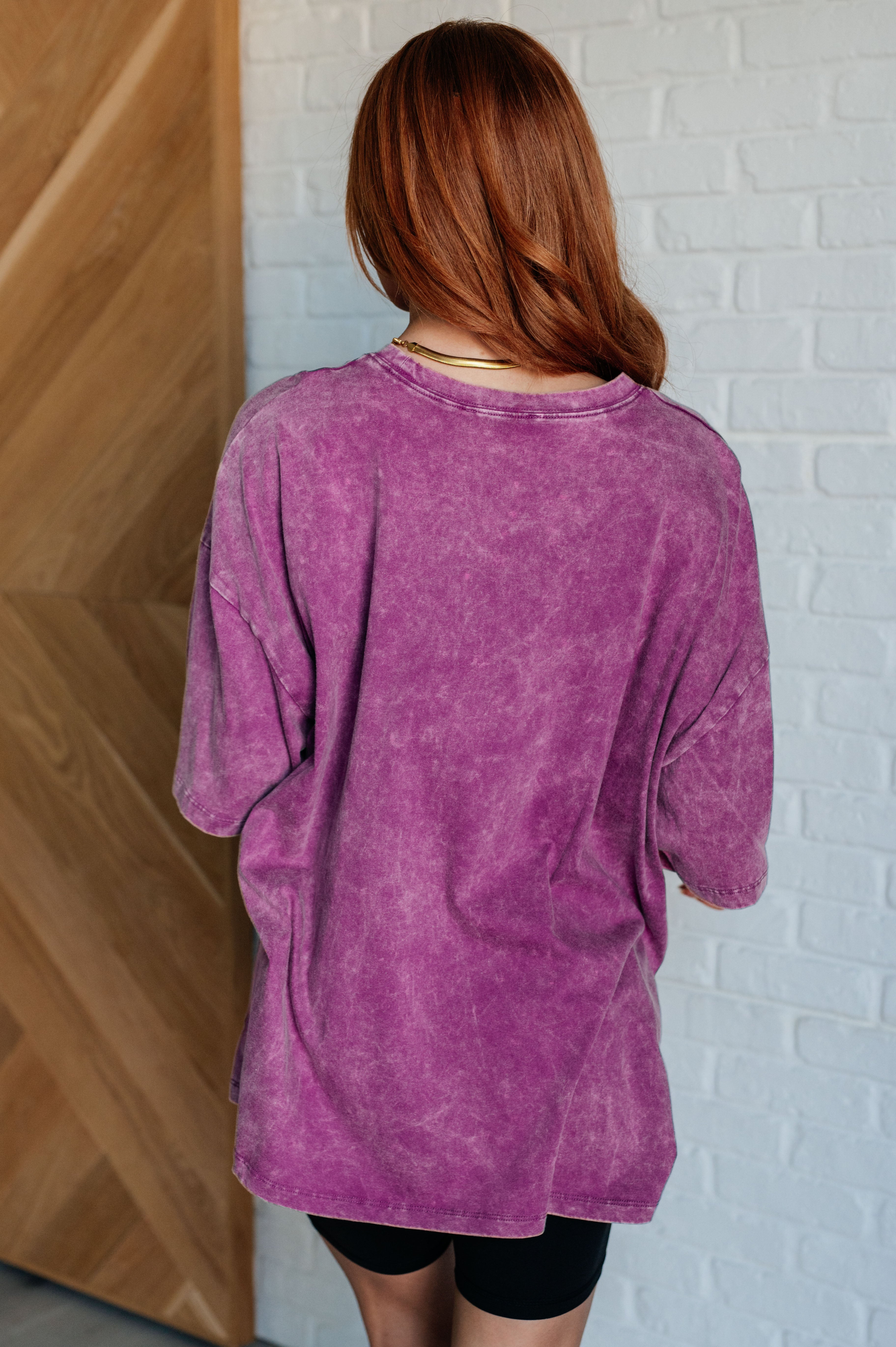 Don't Mind Me Mineral Wash Drop Shoulder Tee in Light Plum | Soft Vintage-Inspired Women's T-Shirt | Perfect for Casual Outings & Layered Looks