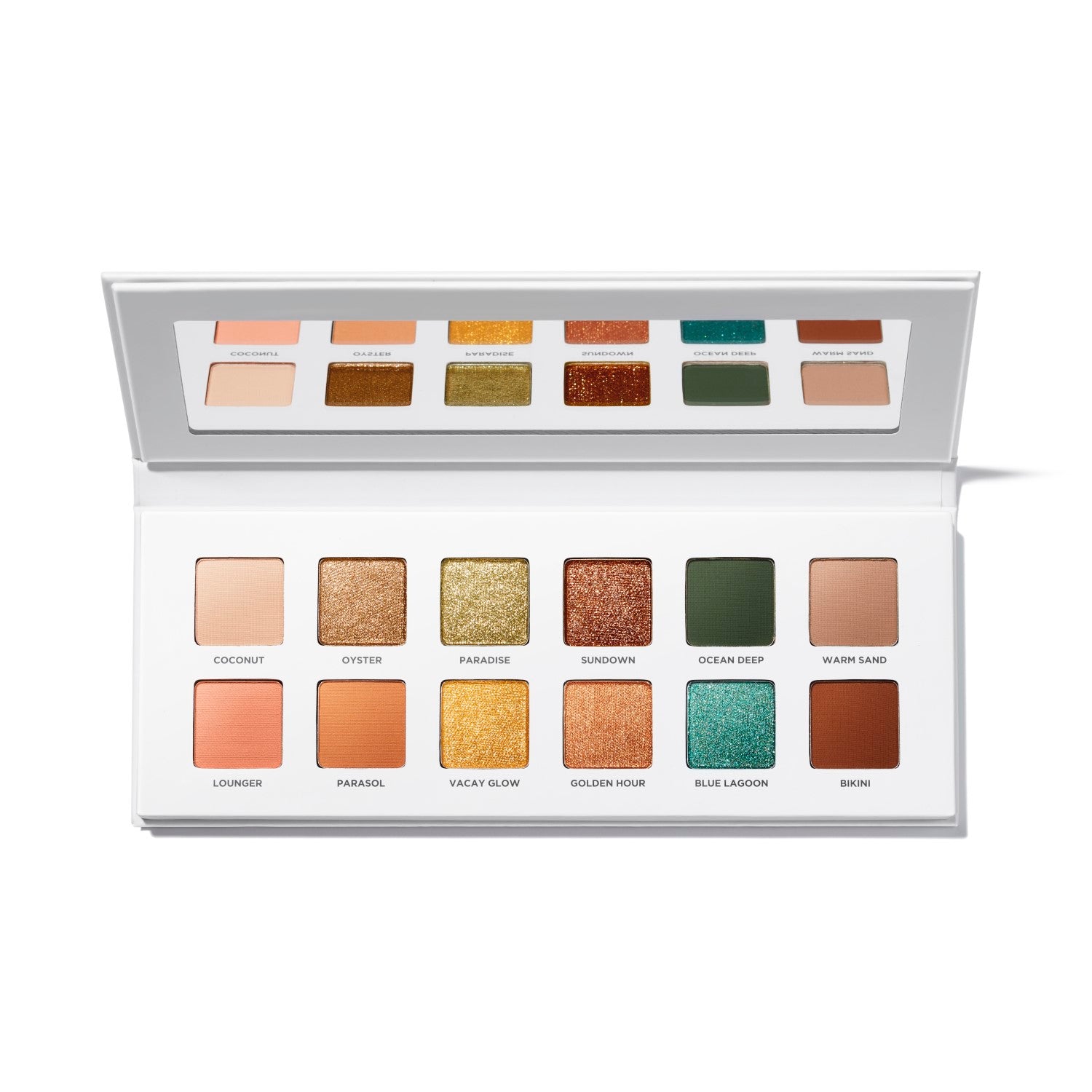 Beachside Babe Eyeshadow Palette - 12 Highly Pigmented Shades for Day & Night Makeup - Waterproof & Long Lasting - Perfect for Summer Beach Parties & Tropical Vacations