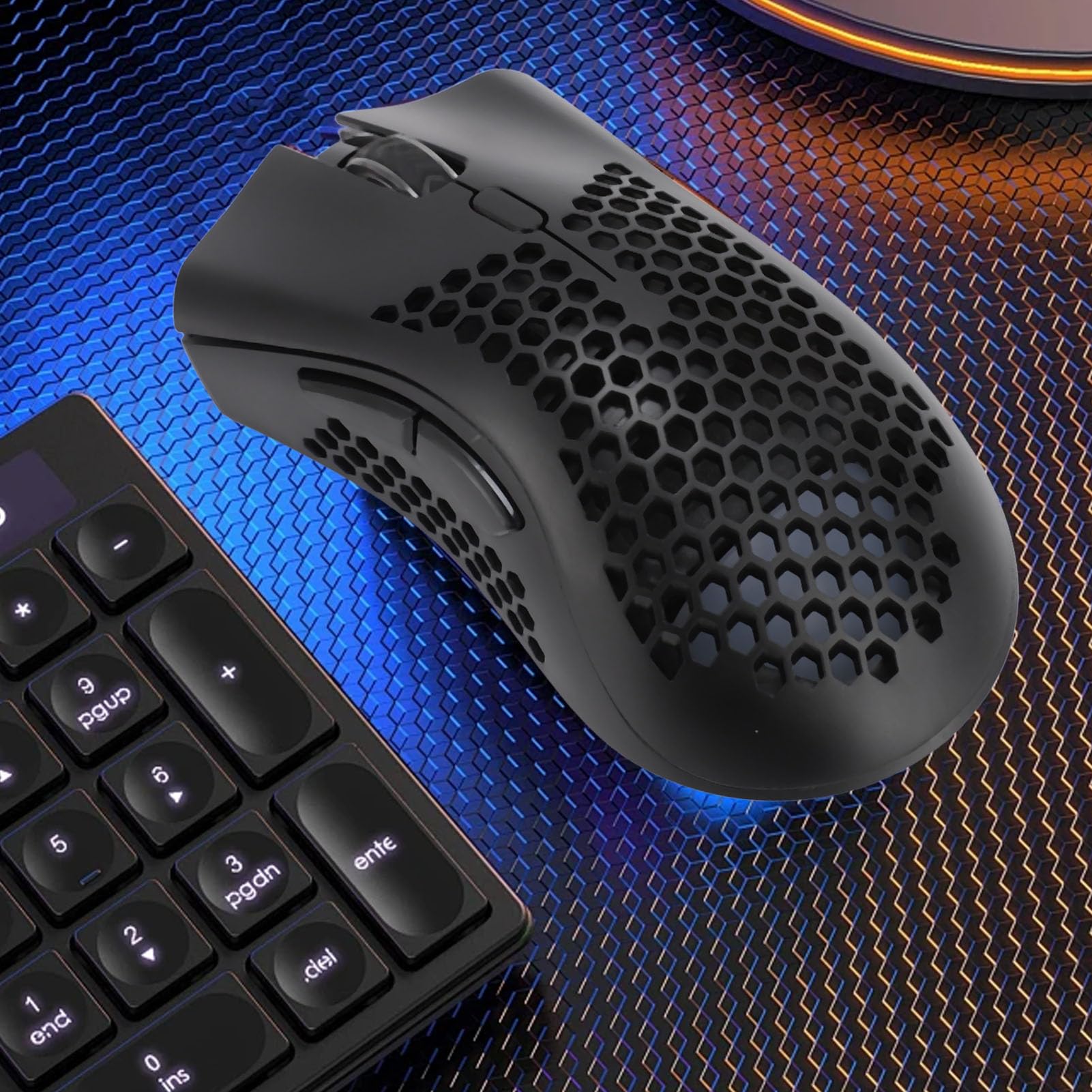 Wireless Gaming Mouse with 3 DPI Adjustment, RGB Backlit Ergonomic Design, Honeycomb Shell & Hex Pattern - 2.4Ghz Wireless, 6 Programmable Buttons for PC & Laptop - Perfect for FPS, MOBA & Esports Gaming