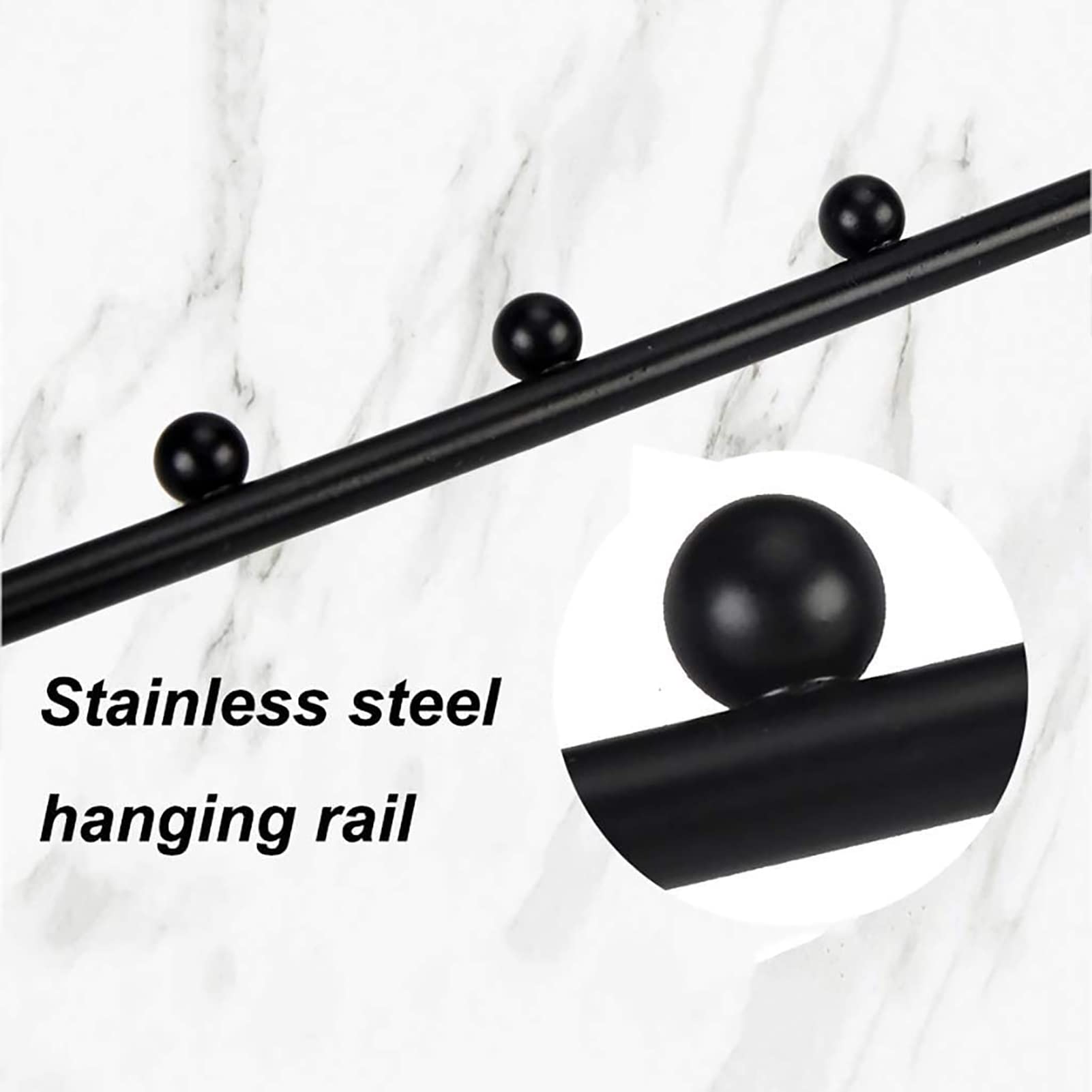 Heavy Duty Aluminum Pull-Out Closet Slide Bar - 14.9 Inch/38cm Space Saving Closet Hanger Rail with 8 Ball Spacers - Perfect for Bedroom, Walk-in Closet and Small Space Organization