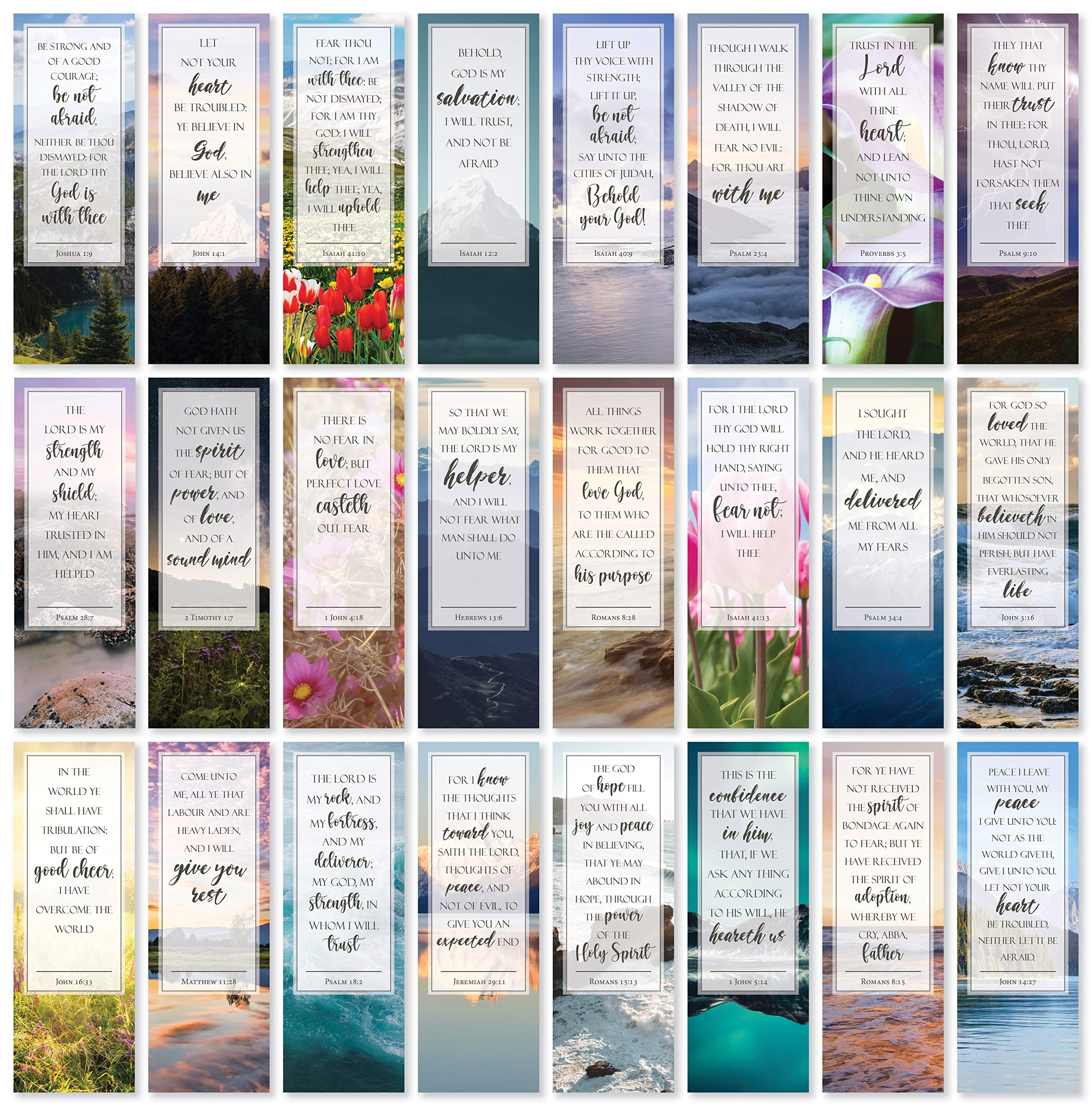 Be Not Afraid Bible Verse Bookmarks - Pack of 48 Religious Gift for Church, Bible Study & Christian Encouragement