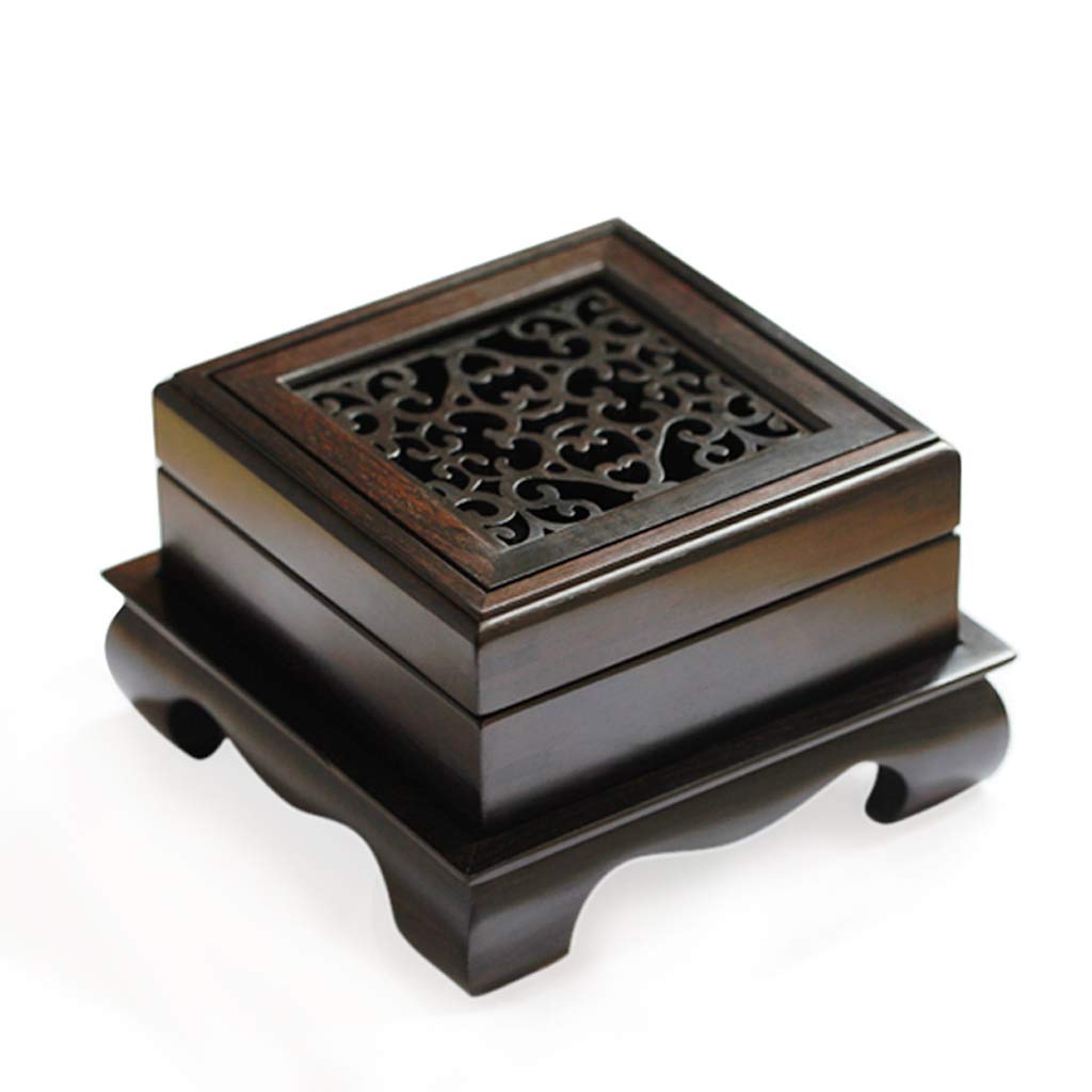 Antique Sandalwood Incense Burner with Hollowed Design - Wooden Aromatherapy Mosquito Coil Holder & Burner Tray for Home, Meditation, and Relaxation (Color: Wishful) - Perfect for Yoga Studios, Spa Rooms, and Zen Decor