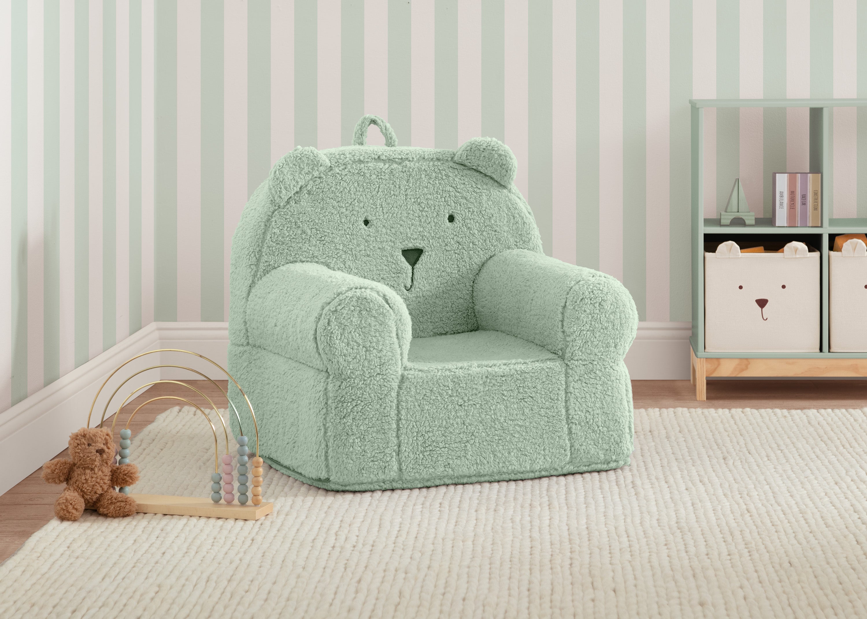 Cozy BabyGap Sherpa Bear Chair - Soft Plush Kids Armchair for Nursery, Bedroom & Playroom - Perfect for Reading, Relaxing & Playtime