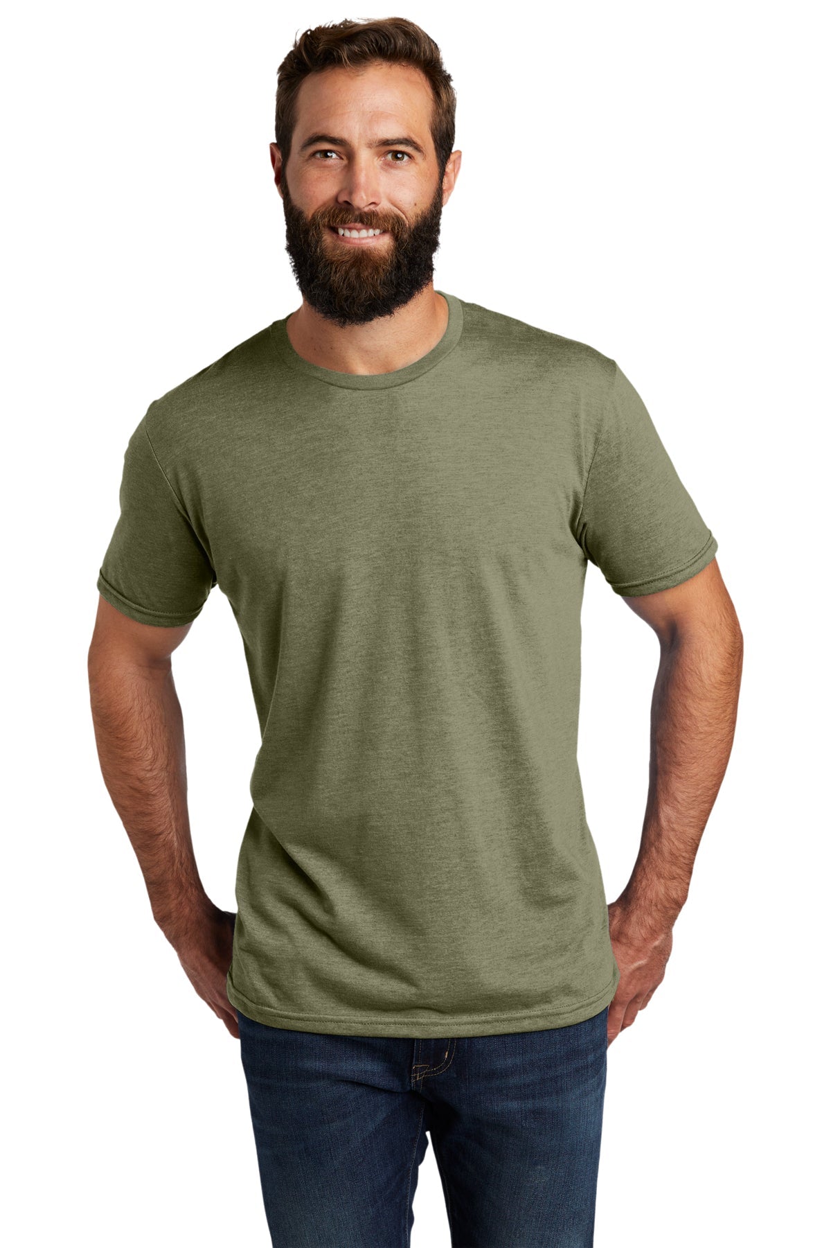 Allmade Unisex Tri-Blend Custom T-Shirt - Soft Olive Green Tee for Men & Women | Perfect for Casual Wear, Screen Printing & Personalized Gifts