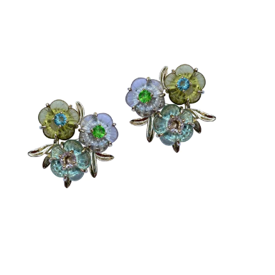 Blossom Flower Stud Earrings for Women - Dainty Floral Jewelry Gift for Her - Perfect for Everyday Wear, Weddings & Special Occasions