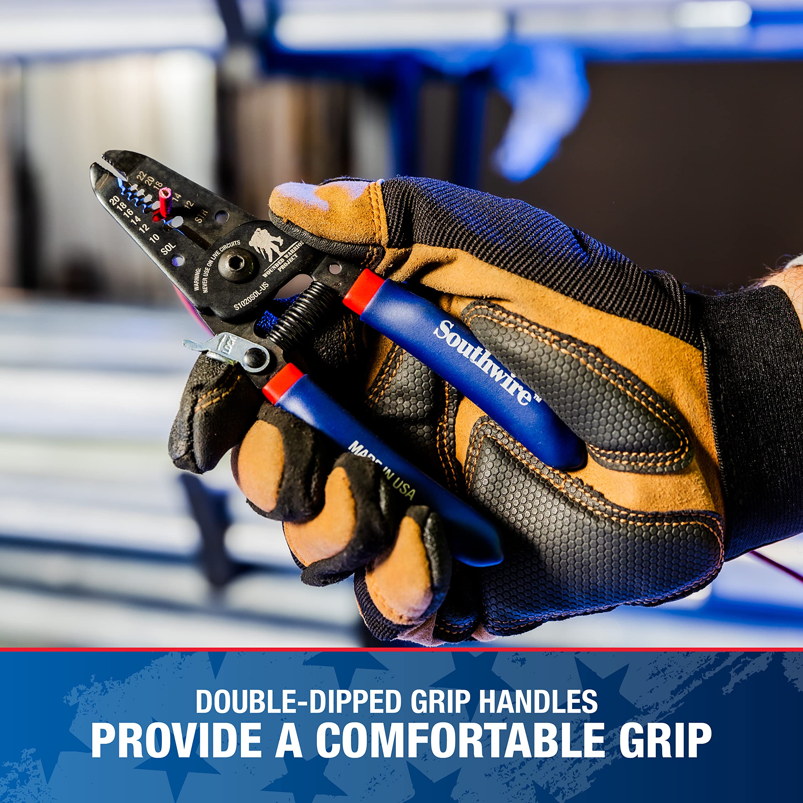 Southwire 64807940 Compact Wire Stripper/Cutter Tool - 10-20 AWG Solid & 12-22 AWG Stranded Copper Wire - Ideal for Electricians, DIY Projects, and Home Electrical Repairs