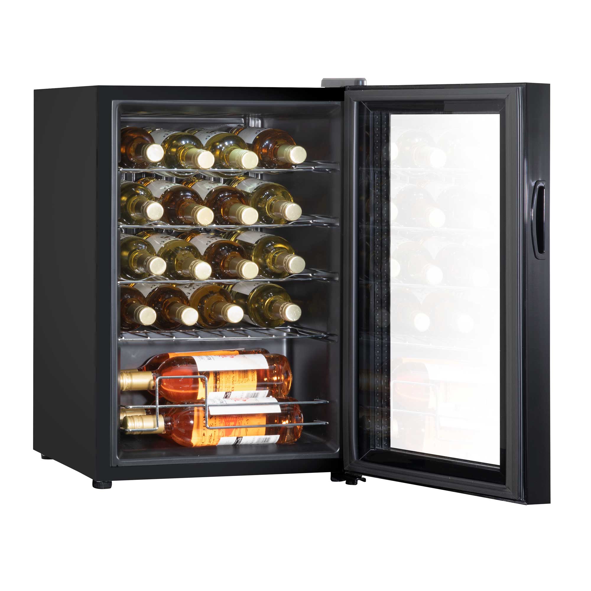 Baridi 20 Bottle Wine Cooler Refrigerator - Digital Touch Screen Control, LED Interior Lighting, Freestanding Black Wine Fridge for Home, Kitchen, Bar, or Restaurant Use