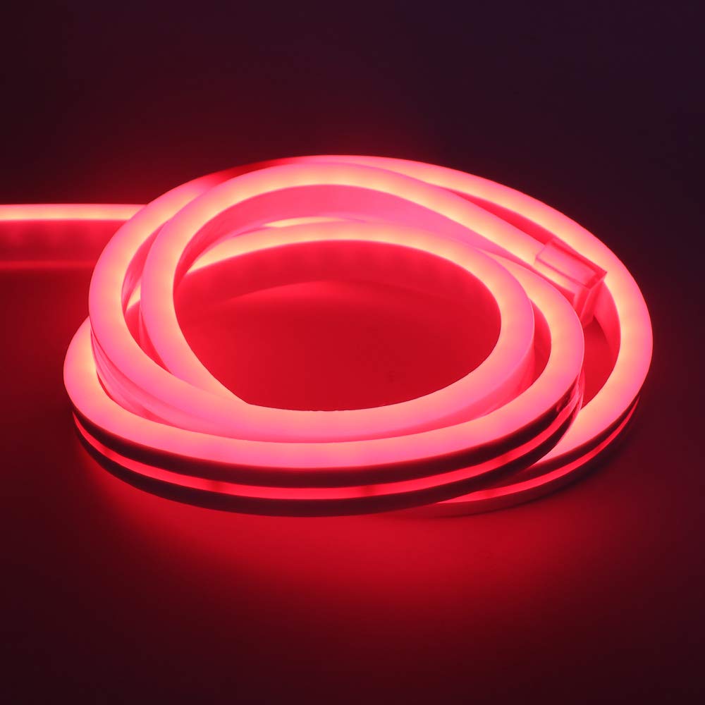 XUNATA 9.9ft Waterproof Red LED Neon Rope Light - 360 SMD 2835 LEDs, 12V DC Flexible Neon Tube for Outdoor Garden, Patio, Party & Holiday Decorations - Perfect for Christmas, Thanksgiving, Halloween & Birthday Celebrations