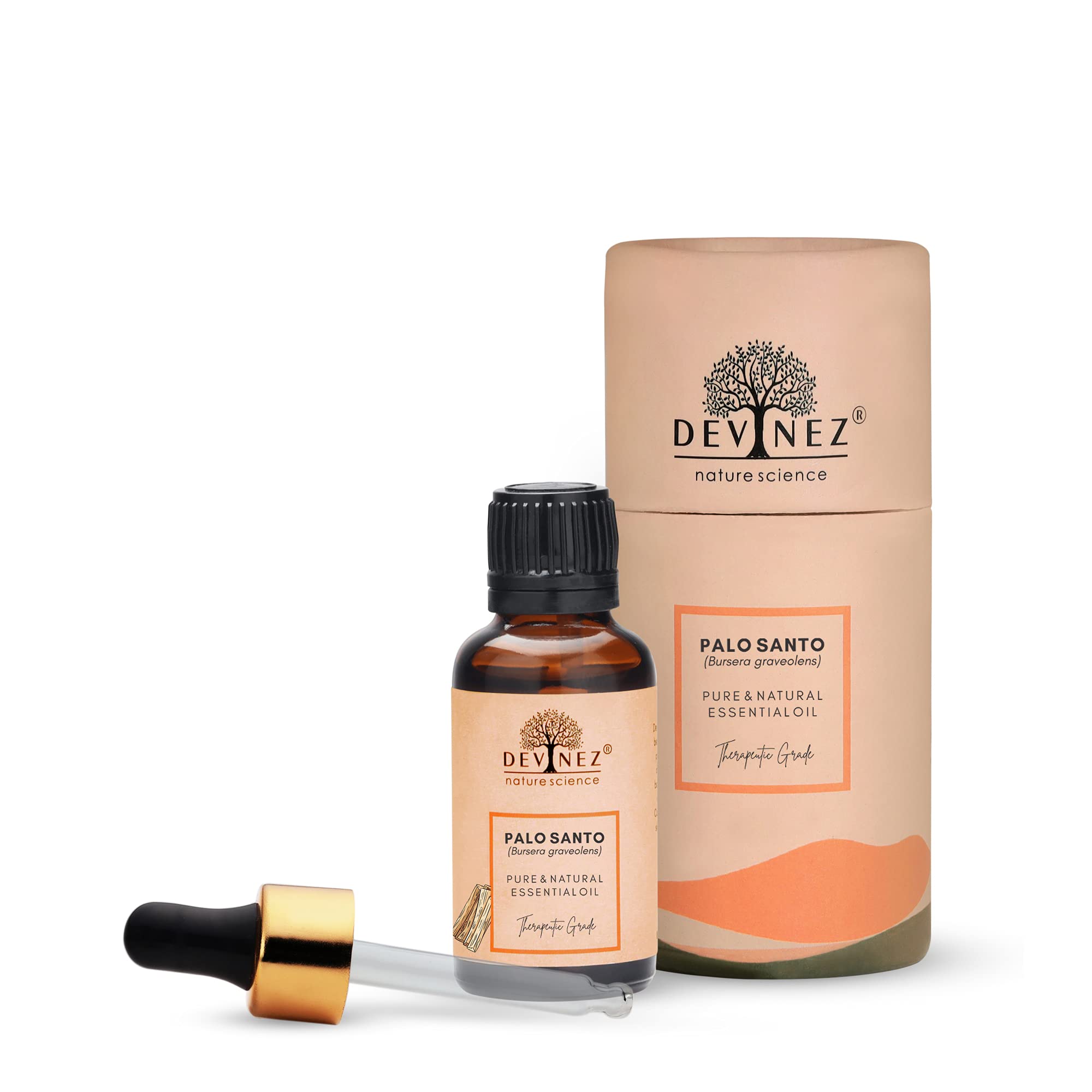 **Palo Santo Essential Oil 30ml - 100% Pure Natural Undiluted Therapeutic Grade for Skin & Hair Care - Bursera Graveolens with Glass Dropper & Bottle - Aromatherapy, Meditation & Relaxation**