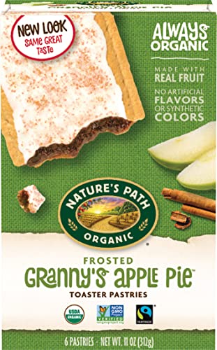 Organic Toaster Pastries - Frosted Granny's Apple Pie Flavor, 12 Pack (72 Count) | Non-GMO, Vegan Breakfast Pastries for Kids & Adults | Perfect for School Lunches, Quick Snacks & On-the-Go Breakfast