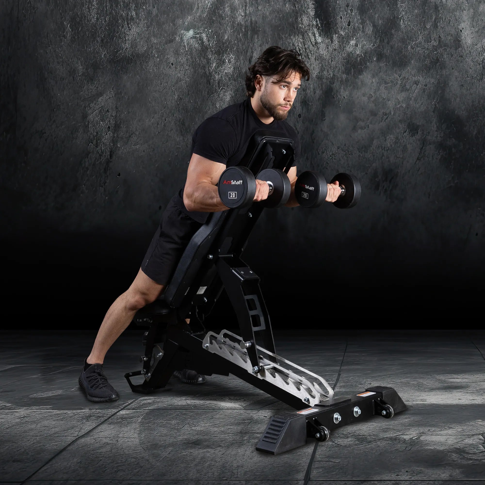 AmStaff AF 3000 Adjustable Weight Bench for Home Gym - Black - Perfect for Strength Training & Workout Exercises