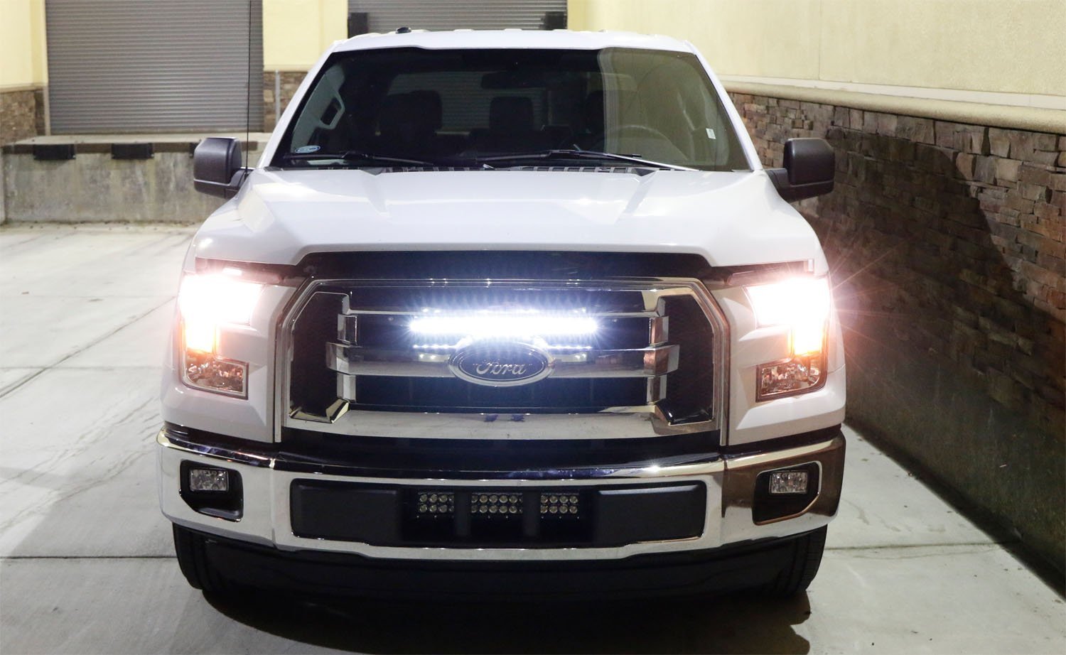 54W 20 LED Light Bar with Hidden Behind Grille Mount Bracket for 2015+ Ford F150 - Off-Road Lighting, Truck Accessories, Night Driving & Adventure Use