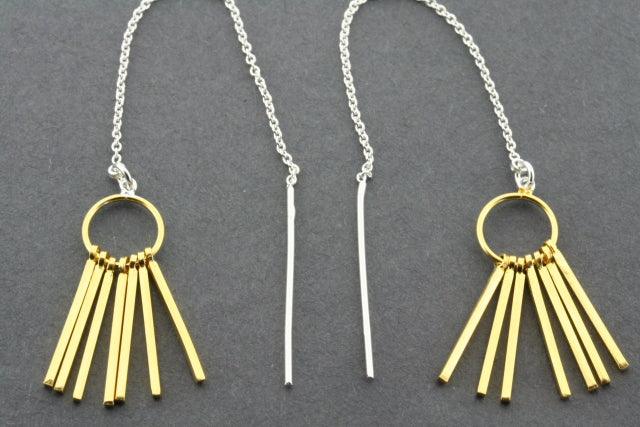 Gold Plated Chain & Tassel Earrings for Women - Elegant Dangle Drop Jewelry for Party, Wedding & Everyday Wear