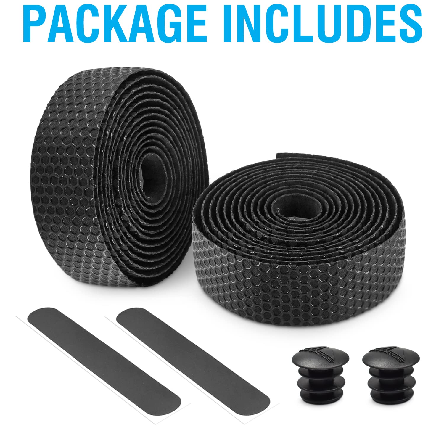 MARQUE Hex Bike Handlebar Tape - Premium Road Cycling Handlebar Grip Tape for Drop Bars, Non-Slip Comfortable Ride - 2 Rolls per Set (Ideal for Long-Distance Cycling & Commuting)