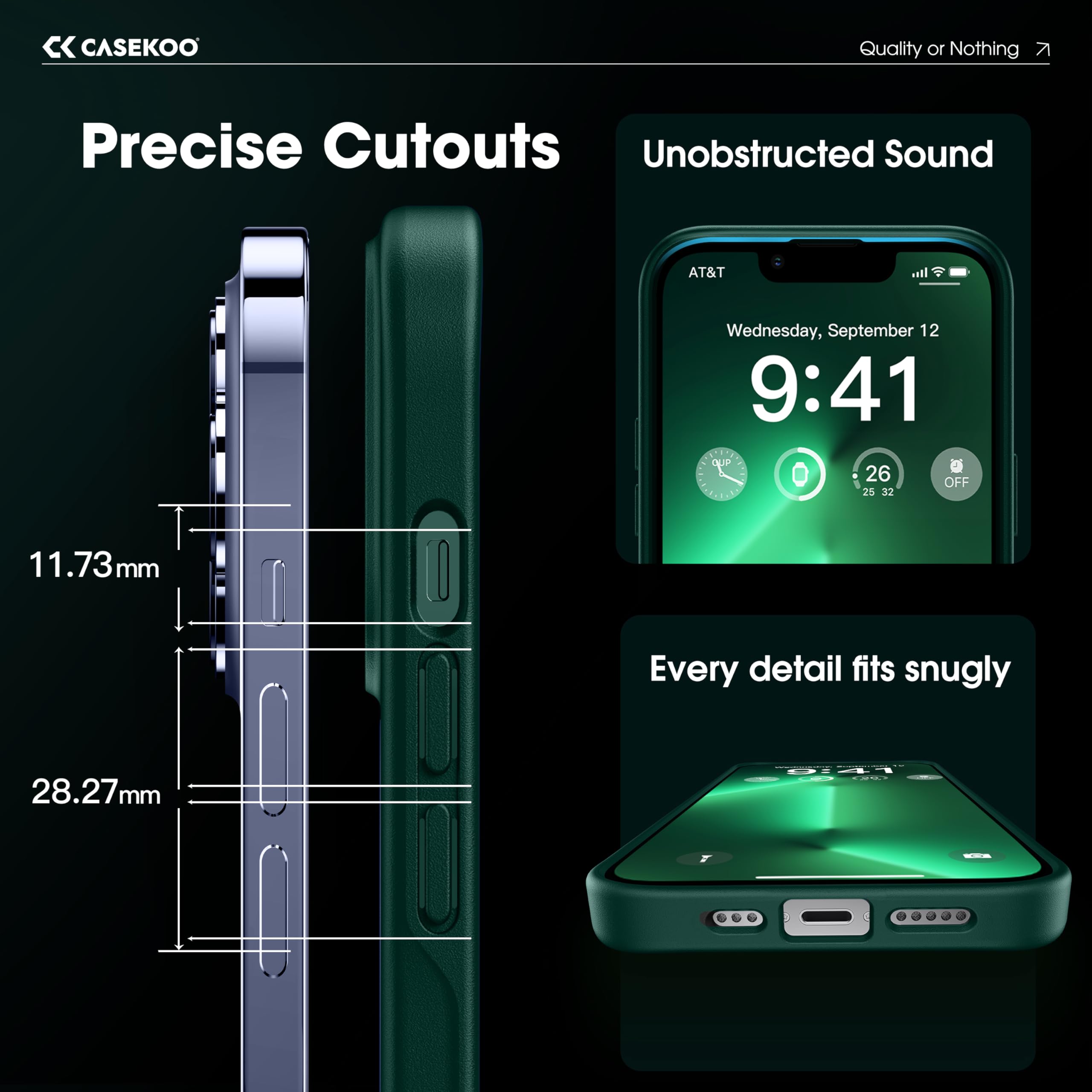 CASEKOO Magnetic iPhone 13 Pro Max Case (6.7 Inch 2021) - Military Drop Protection, Shockproof Matte Finish, Invisible Stand & MagSafe Compatible - Perfect for Work, Travel & Everyday Use (Green)