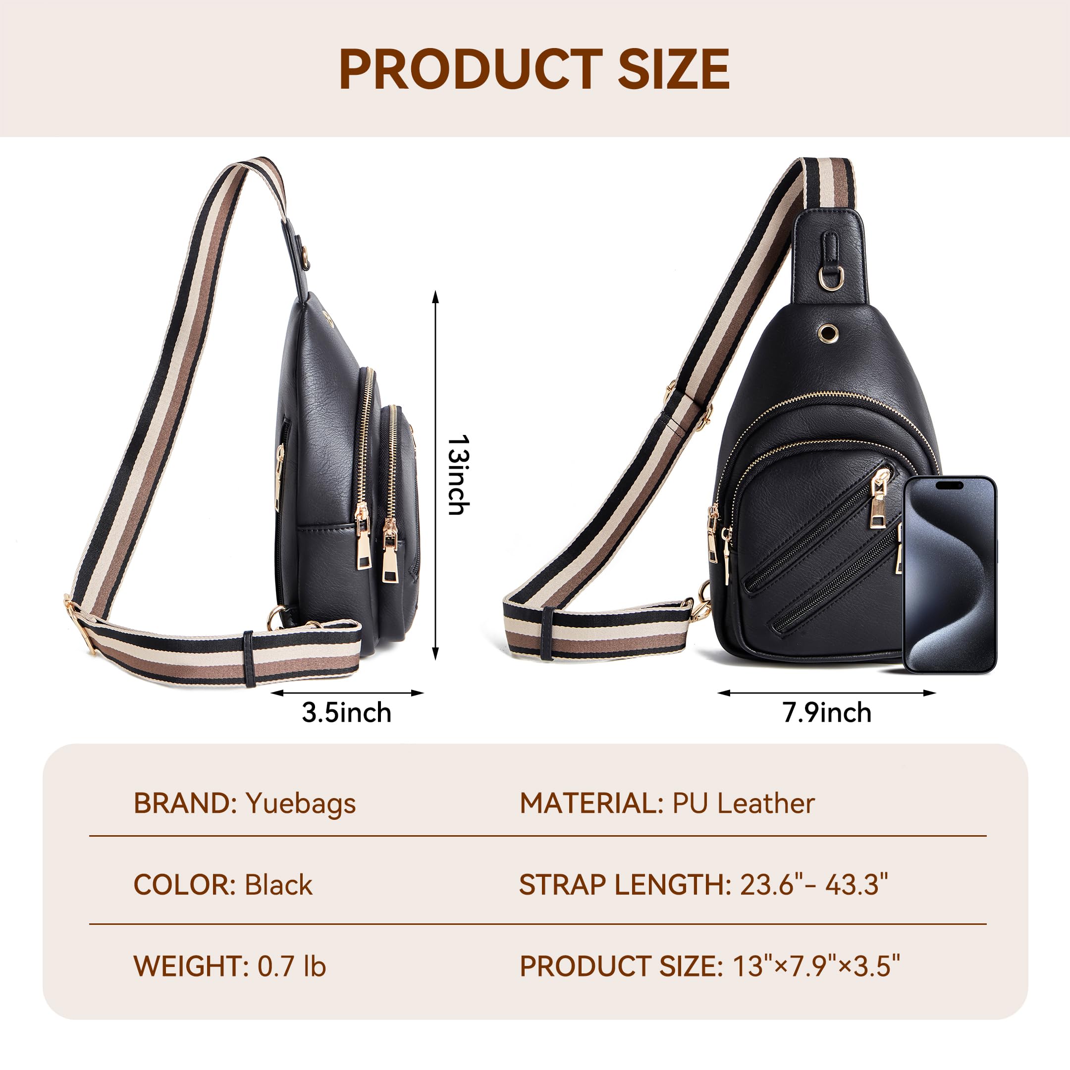 Women's Crossbody Sling Bag - Lightweight Fanny Pack for Travel, Gym & Daily Use - Hands-Free Purse for Running, Hiking & Shopping