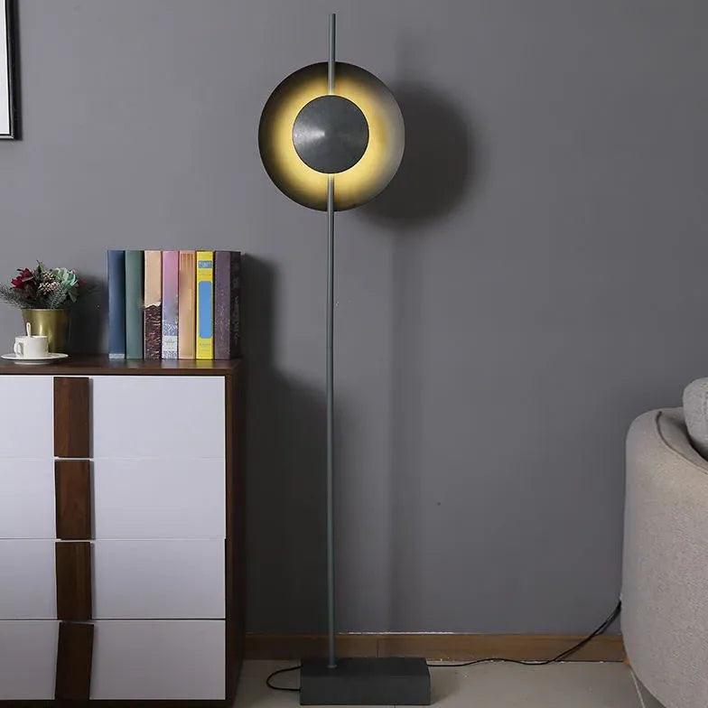 Modern Round LED Ring Floor Lamp - Minimalist Design for Living Room, Bedroom & Office Lighting - Dimmable Ambient Light for Home Decor