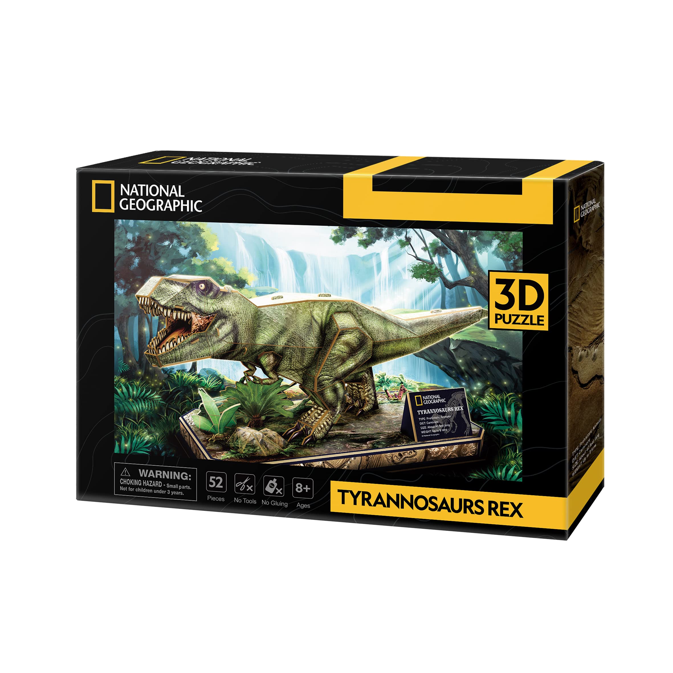 National Geographic 3D Tyrannosaurus Rex Puzzle - Dinosaur Toys for Kids Ages 8+, STEM Learning Activity, Educational Gift for Boys & Girls - Perfect for Birthday Parties, Classroom Projects & Dinosaur Lovers
