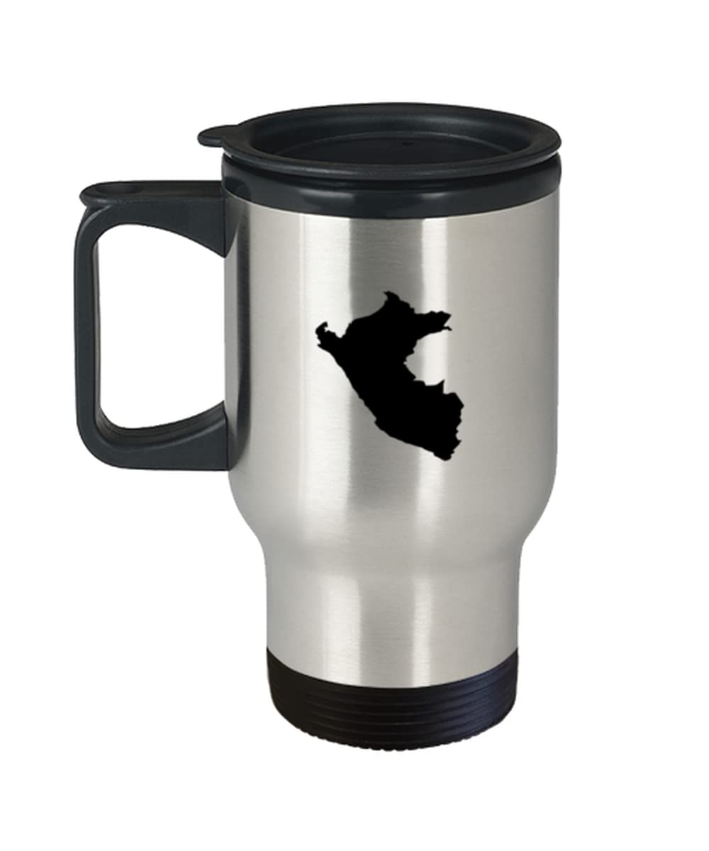 Funny Peru Map Travel Coffee Mug - Insulated Stainless Steel Travel Tumbler for Hot & Cold Drinks - Perfect Gift for Travel Lovers, Coffee Enthusiasts & Office Use