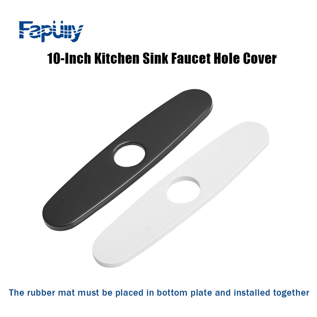 Fapully Black Kitchen Faucet with Deck Plate - Modern Matte Black Pull Down Sprayer Faucet for Sink, High Arc Brushed Nickel Gooseneck Design - Perfect for Home Kitchen, Restaurant & Commercial Use