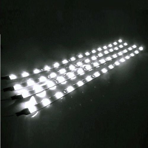 30cm Flexible LED Car Light Strip - Waterproof, Pack of 4, White - Perfect for Car Interior, Underbody, Dashboard & Decoration