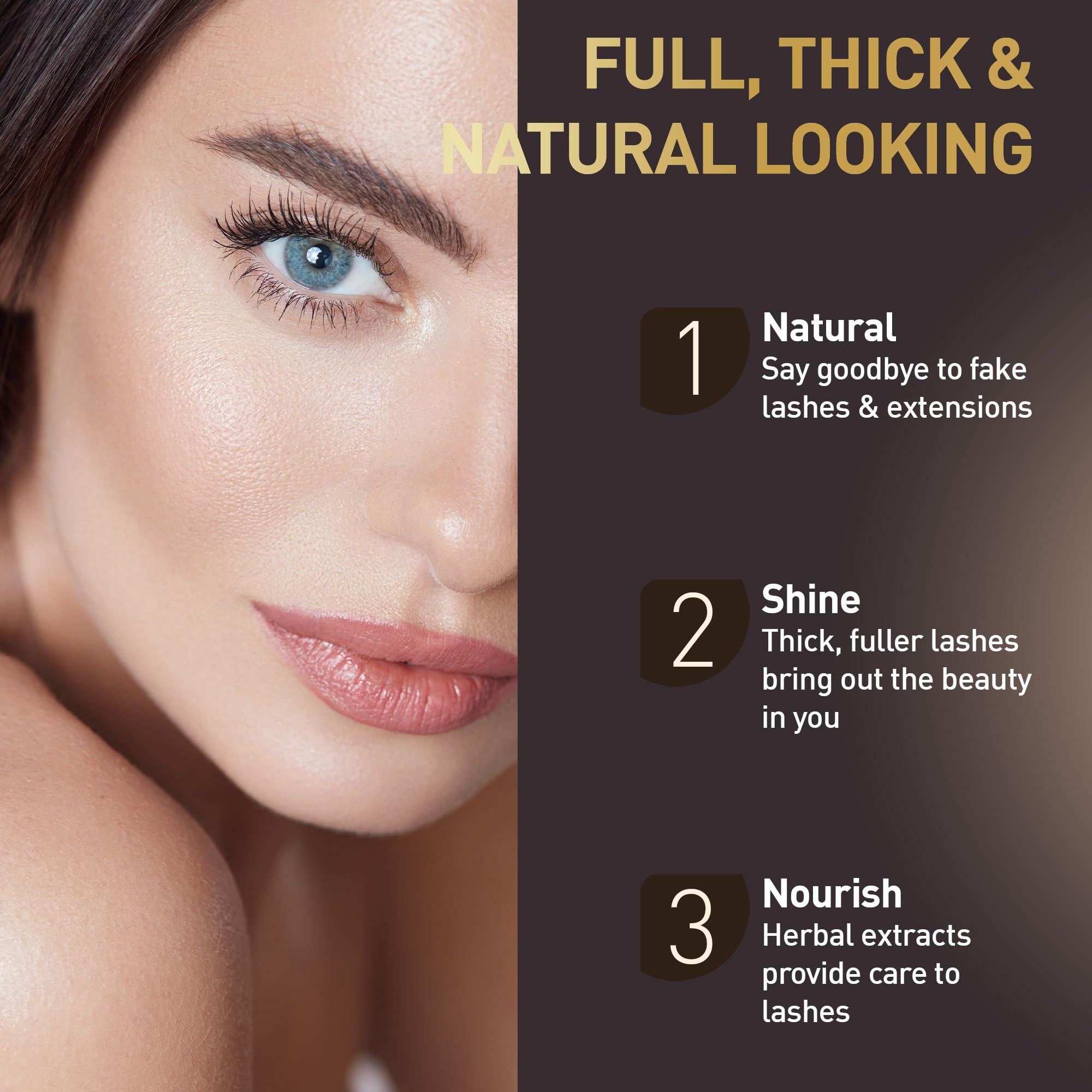 Best Eyelash Growth Serum for Longer Thicker Lashes - Natural & Safe Formula for Eyebrows & Eyelashes - 5ml Fast-Acting Lash Enhancer for Daily Use at Home or Salon