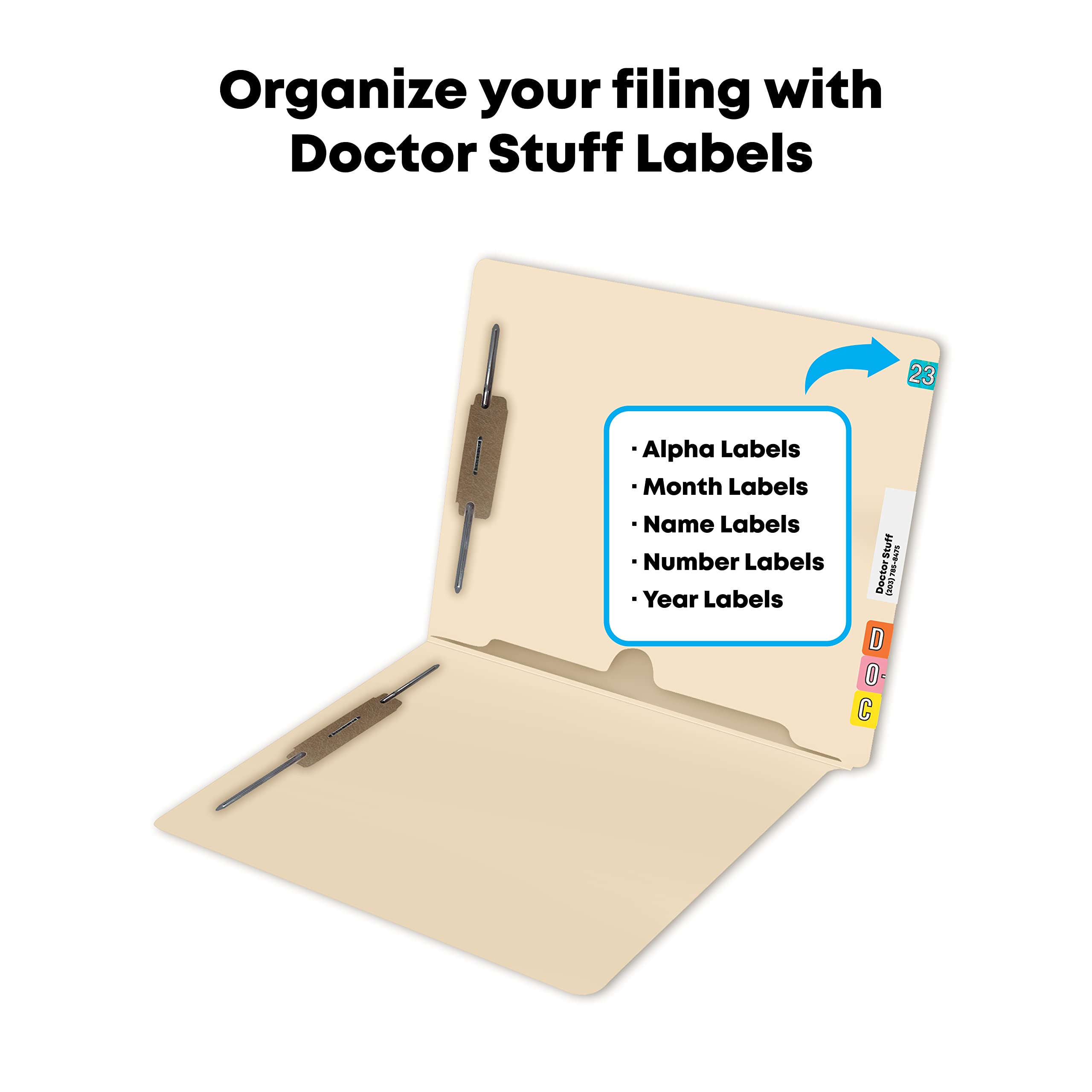 Doctor Stuff Manila Pocket File Folders - Letter Size (8.5 x 11 Inches), 2 Fasteners, 11pt Thick Manila Paper, Pack of 250 - Perfect for Office Organization, School Projects & Document Storage
