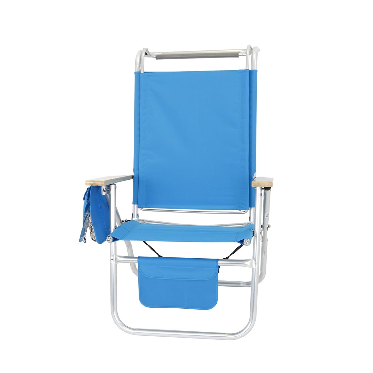 17 Inch Tall Big Tycoon Aluminum Folding Beach Chair with Adjustable Canopy - Perfect for Poolside Lounging, Camping & Outdoor Relaxation