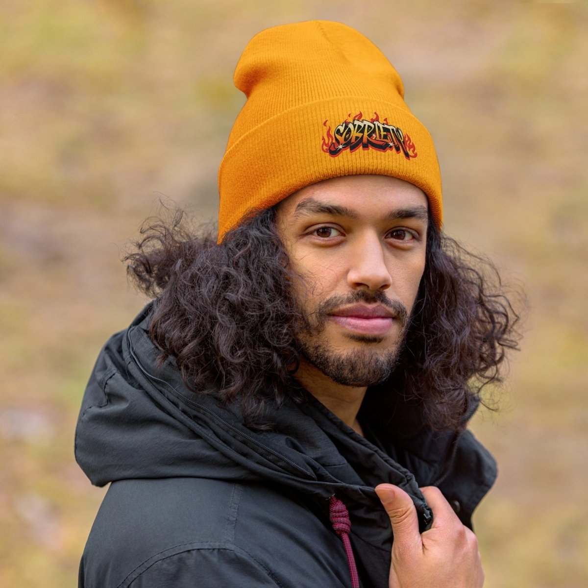 Hot Like Sobriety Embroidered Cuffed Beanie - Trendy Fiery Sobriety Style Winter Hat for Men & Women - Perfect for Cold Weather, Outdoor Activities and Sobriety Support