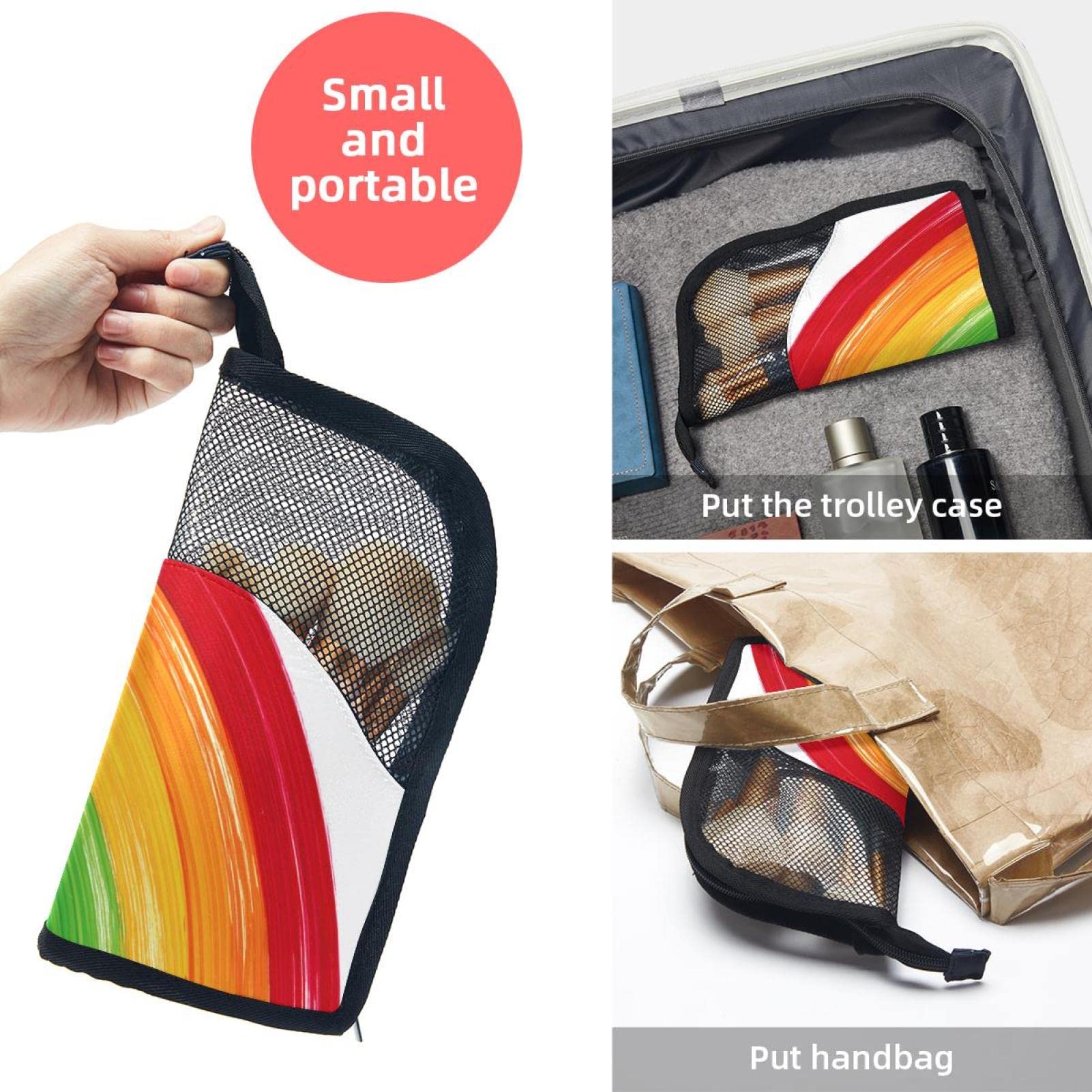 12-Piece Watercolor Rainbow Makeup Brush Set with Organizer Bag - Portable Travel Cosmetic Brush Holder for Professional & Home Makeup Application
