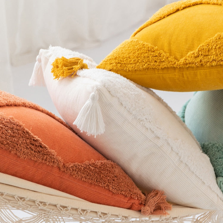Soft Cotton Corduroy Pillow Cover - Textured Decorative Cushion Case for Sofa, Bed & Home Decor (18x18 Inches) - Cozy Living Room & Bedroom Accent